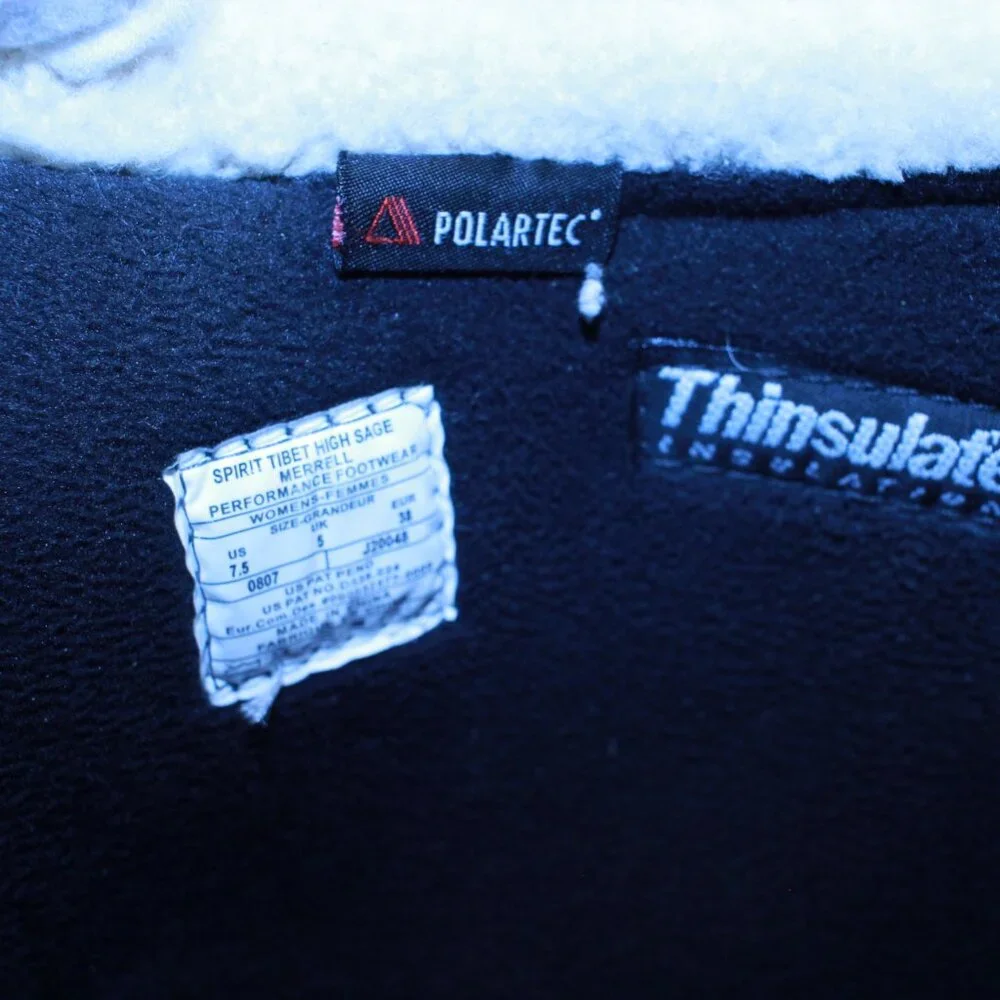 Merrell SZ 7.5 High Sage SPIRIT TIBET Thinsulate Polartec Shearling Boots J20048 - Picture 10 of 16